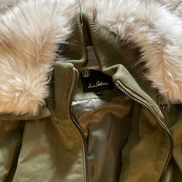 Sam Edelman Women's Olive Green Jacket with Faux Fur Trim - Picture 7 of 7